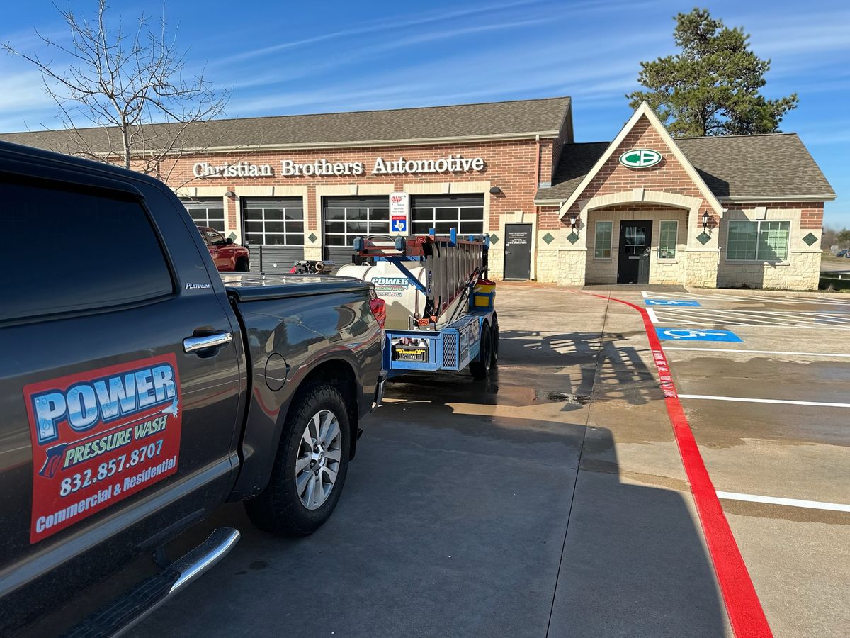 Parking Lot Re-Striping for Power Pressure Wash in Houston, TX