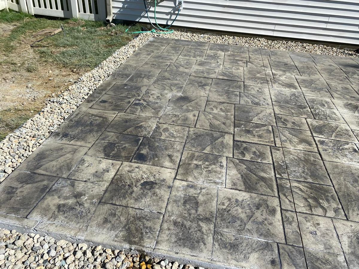 Stamped Concrete Installation for Harder Than Concrete in Indianapolis, IN