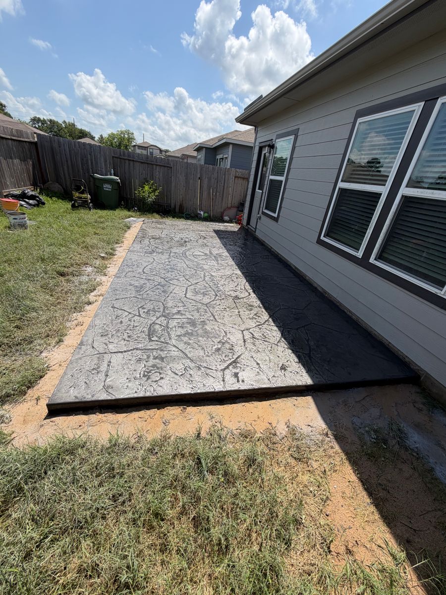 Stamped Concrete Installation for NG Concrete Services in Houston, TX
