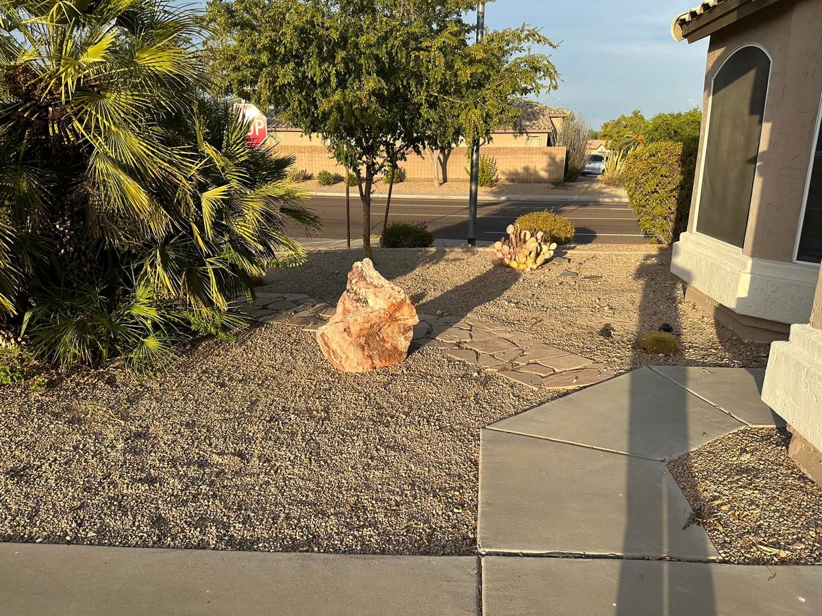 Rock Spreading for Ramirez Landscaping in El Mirage, AZ