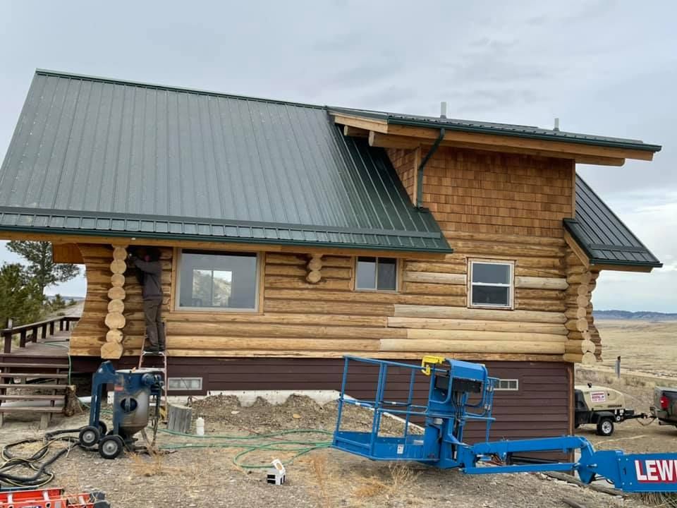 Sanding for True Blue Logworks LLC in Corvallis, MT