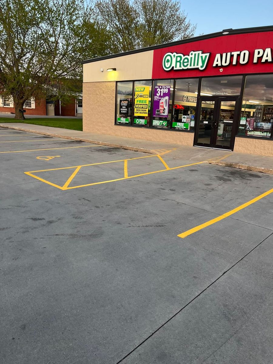 Line Striping for Midwest Line Striping LLC in Spirit Lake, IA