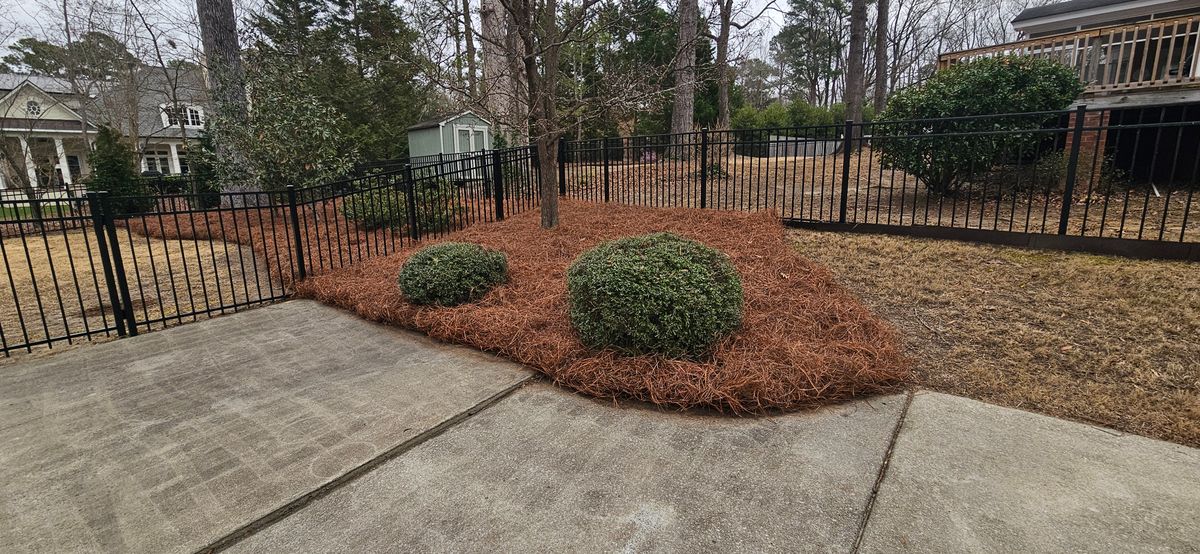 Mulch/pine Straw Installation for Natures Accent in Wilson, NC