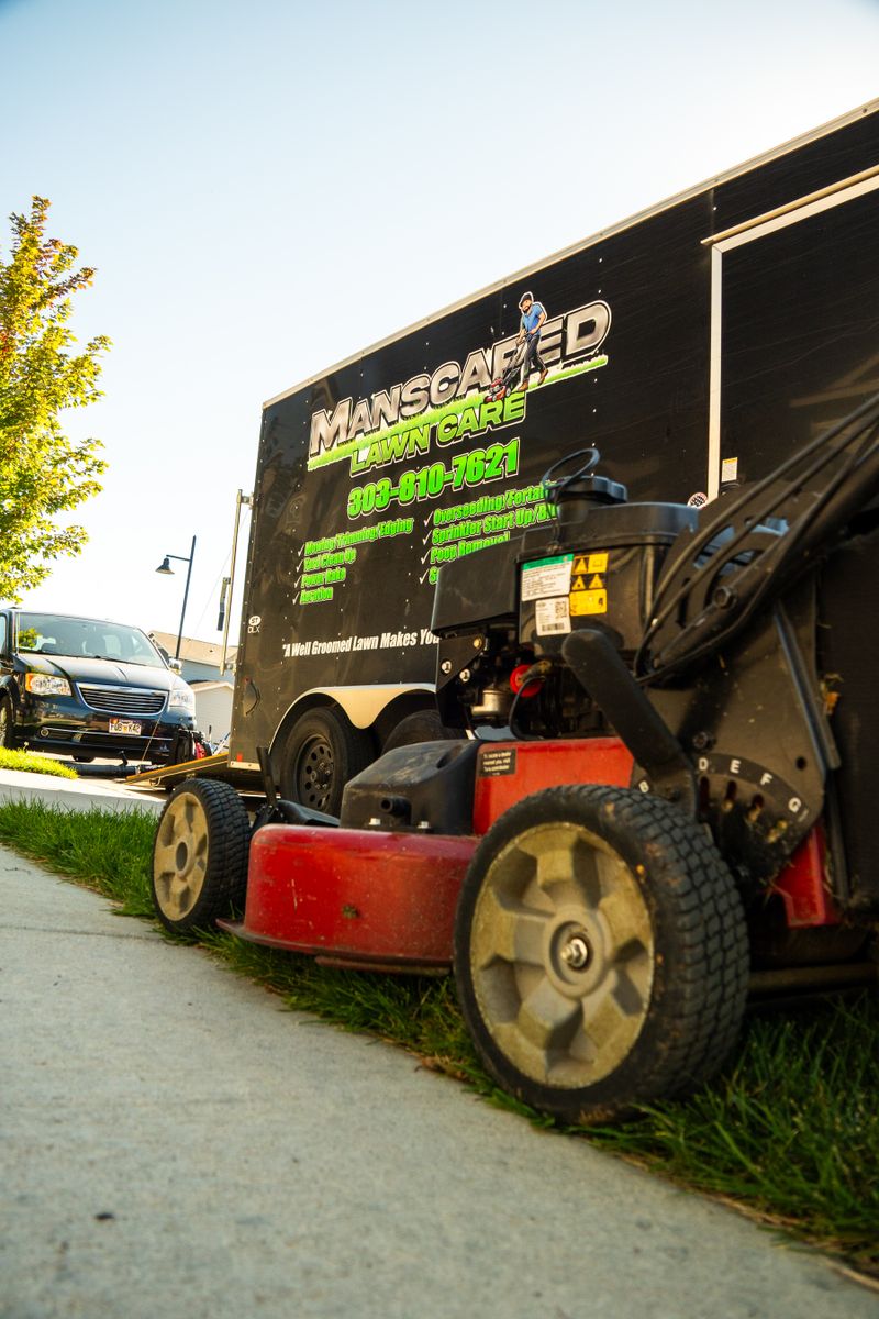 Mowing for Manscaped Lawn Care in Firestone, CO