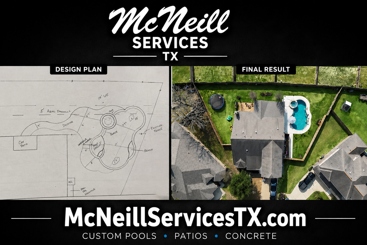 Swimming Pool Installation for McNeill Services in Magnolia, TX