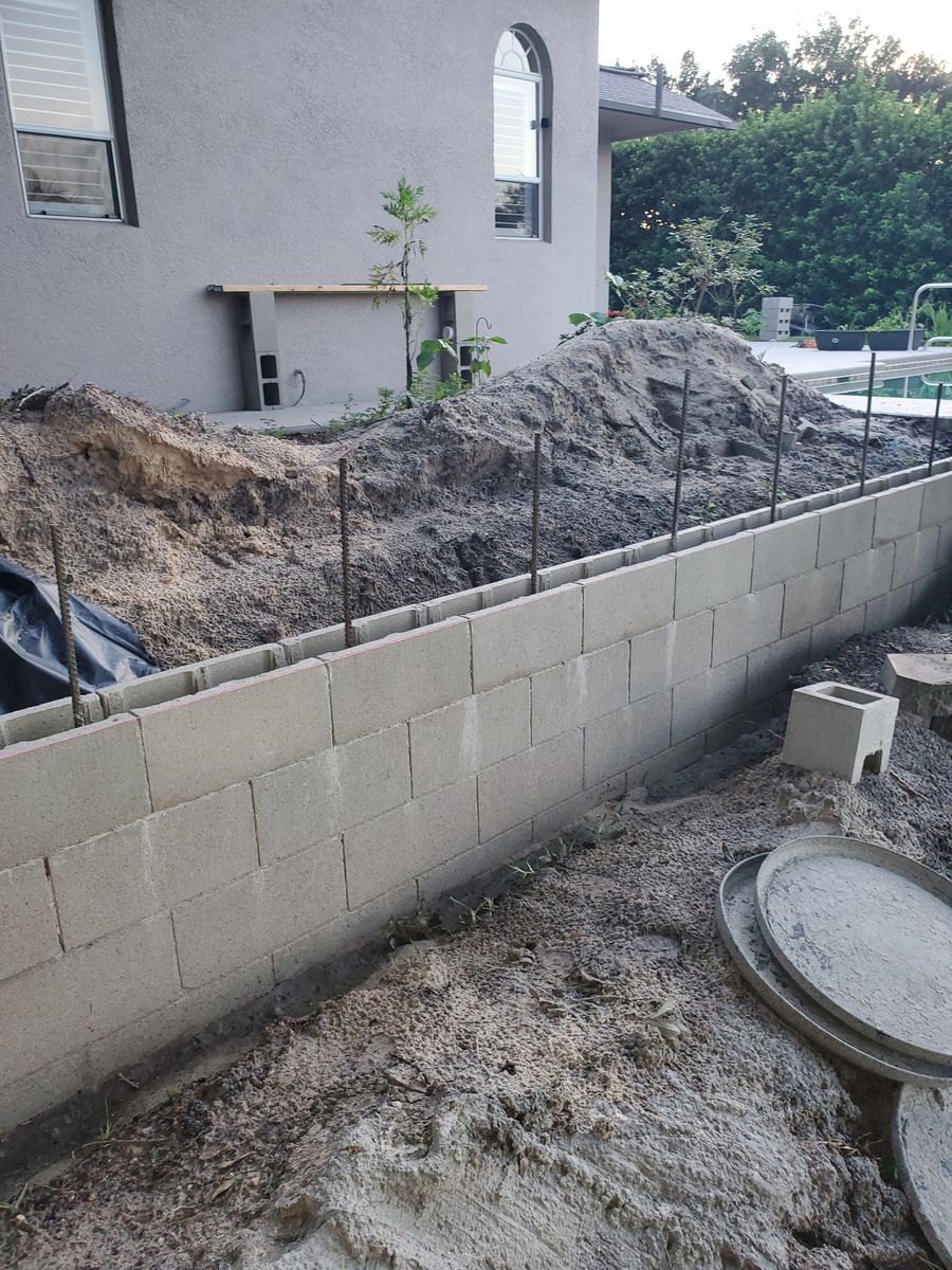 Retaining Wall Construction for Clark Masonry in Lake County, FL
