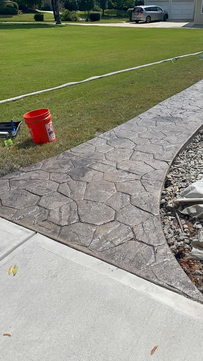 Stamped Concrete Installation for Compadres Concrete in Griffin, GA