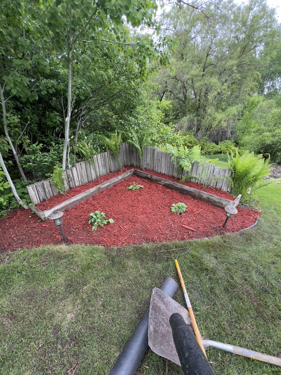 Mulch Installation for Luke's Lawn Care and Landscape in Andover, MN