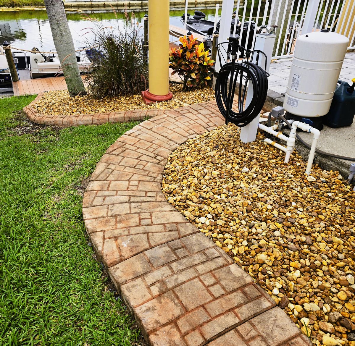 Stamped Walkway for AL Curbs in Cape Coral, FL