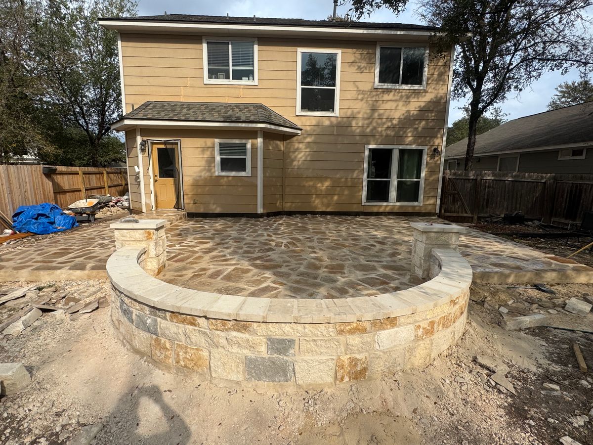 Patio Design & Construction for DR Landscape in San Antonio, TX