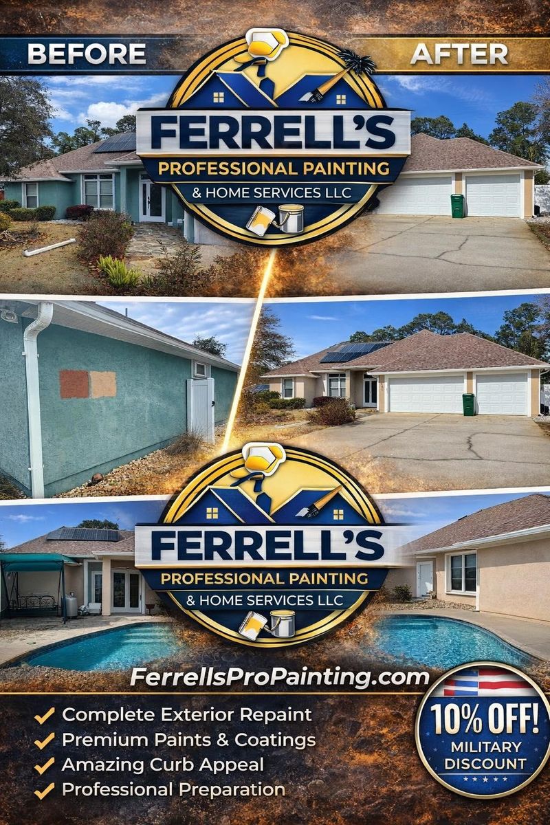 Exterior Painting for Ferrell’s Professional Painting & Home Services LLC in Panama City Beach, FL