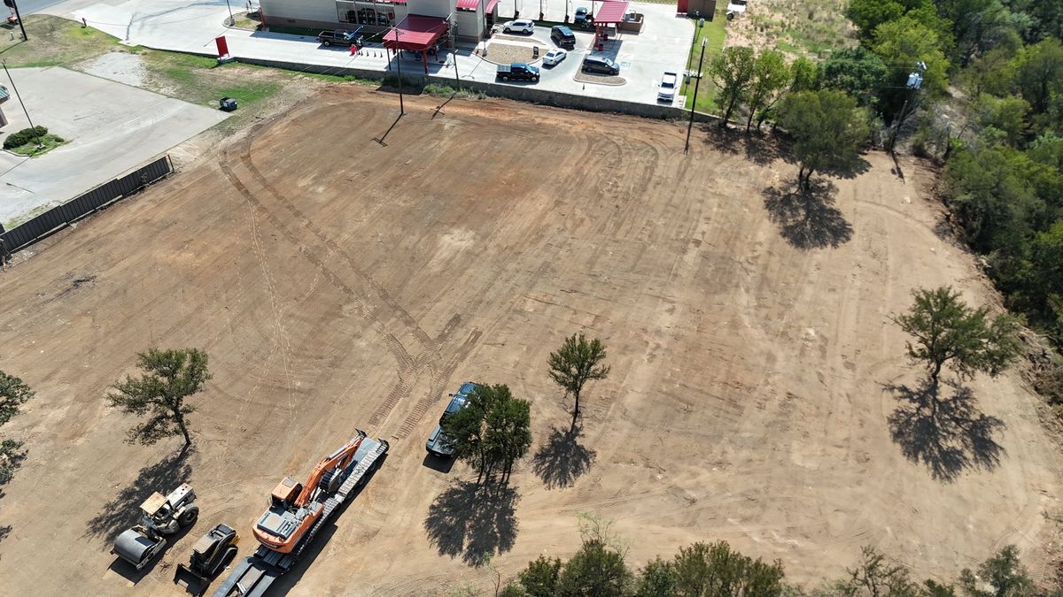 Excavation and site prep for South Prairie Construction in South Bend, TX