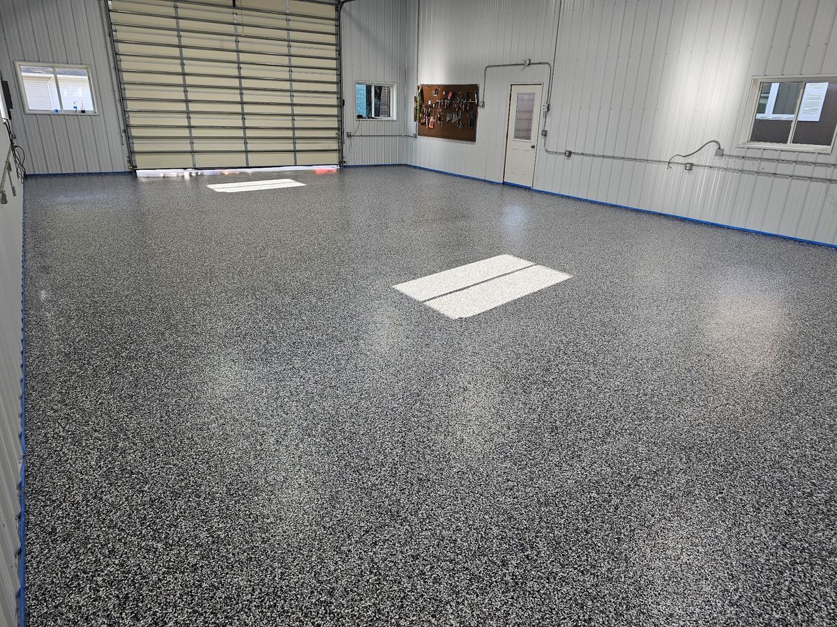 Ployaspartic Chip Coating for Majestic Concrete and Landscape in Cross Lake, MN