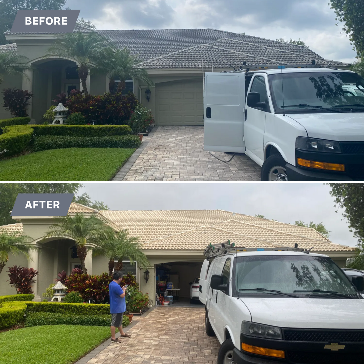 Soft Wash roof cleaning for Suncoast Coating Services in Sarasota, FL