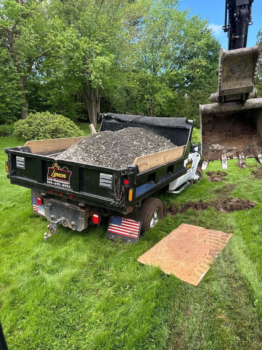 Site Work for Lennon Land Management in Suffield, CT