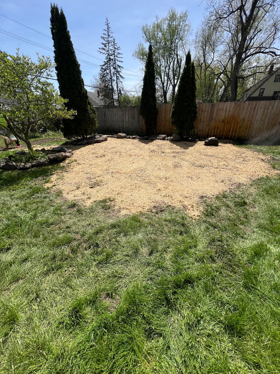 Decorative stone/Mulch Installation for Alltimate Outdoor Services in Warren, MI