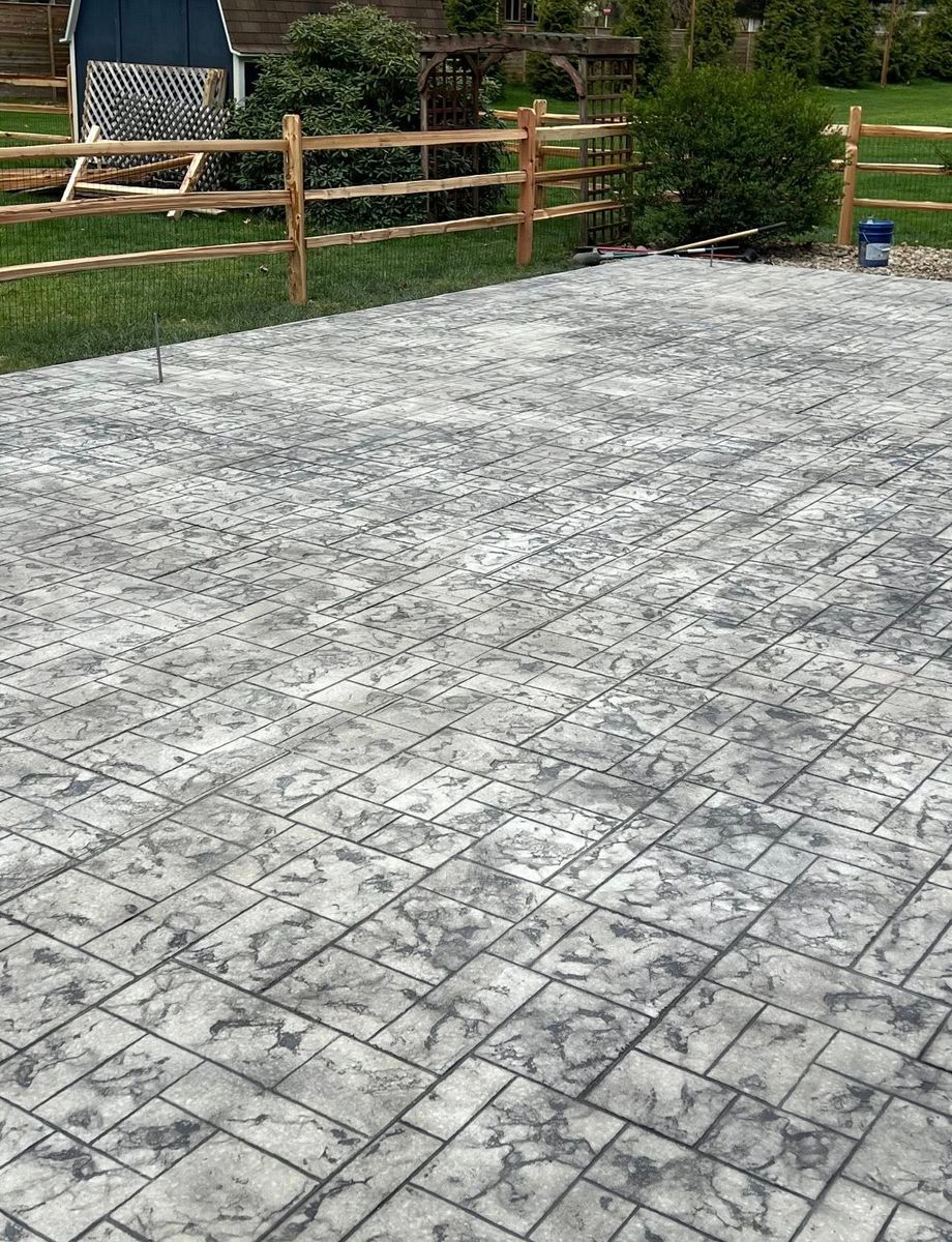 Stamped Concrete Installation for Bermuda Roofing and Remodeling in Elkhart, IN