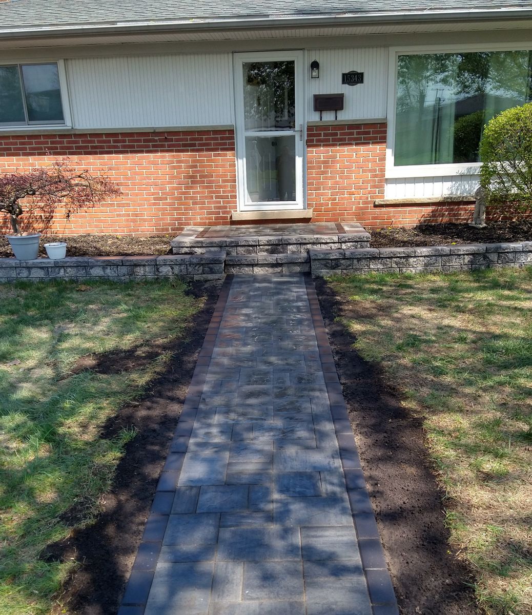 Paver Porch & Step Installation for Humphries Hardscape - Pavers and Landscaping in Wyandotte, MI