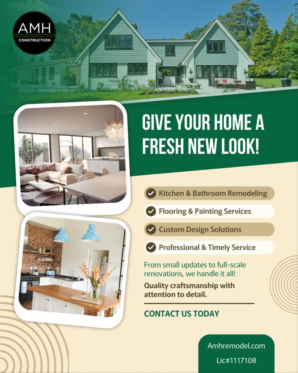 Apartment repairs, renovations & maintenance for AMH Construction in Sacramento, CA