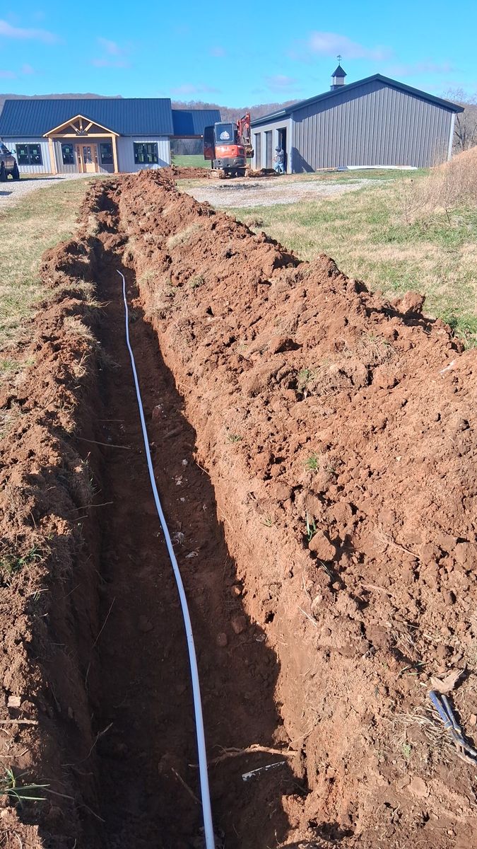 Trenching and Utilities Installation for Willetts Excavation & Septic in McMinnville, TN