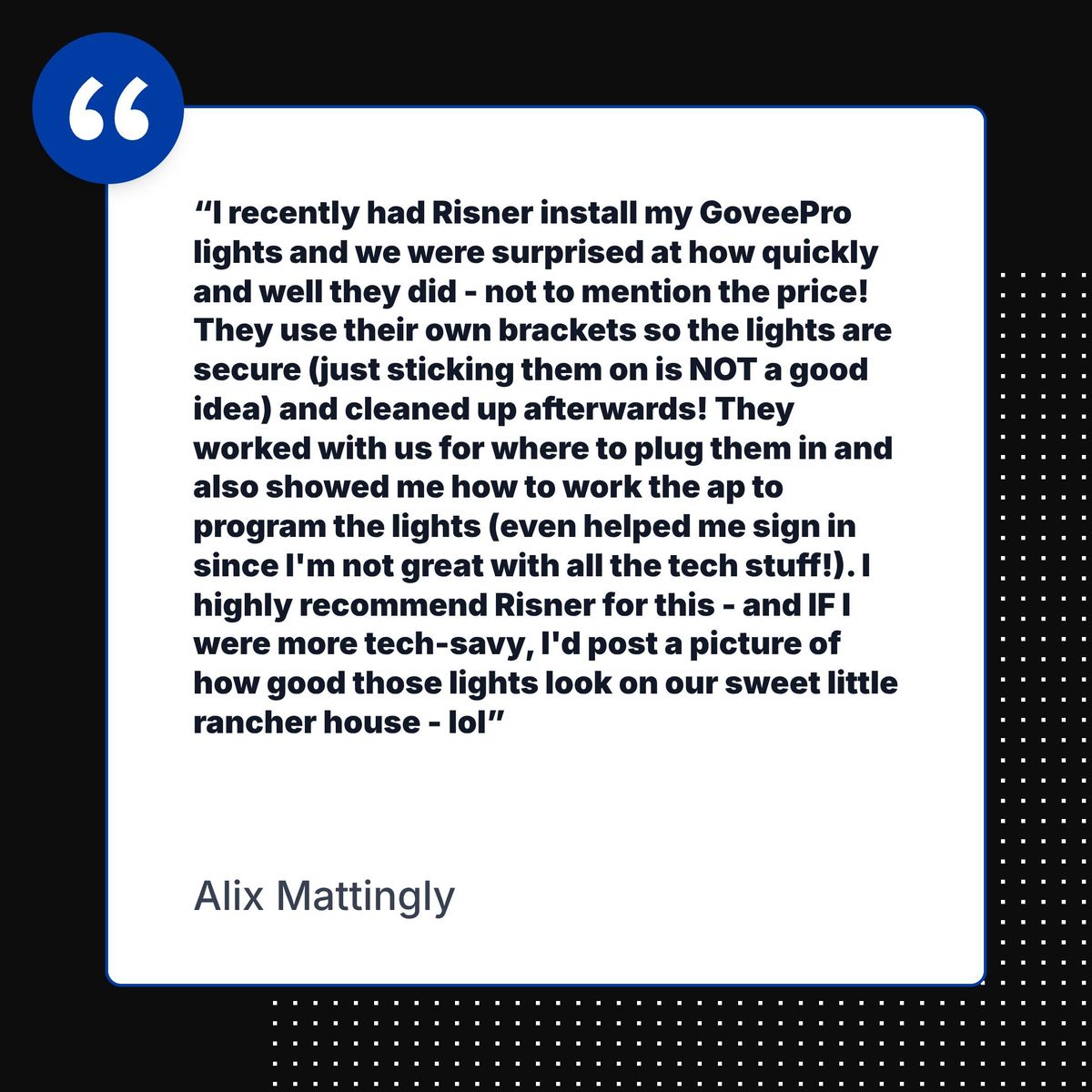 Permanent Outdoor Lighting for Risner Construction in De Motte, IN