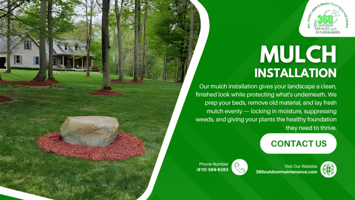Mulch Installation for 360 Outdoor Services in Lapeer, MI