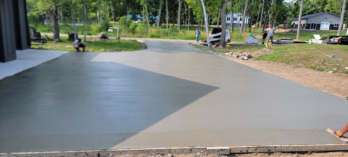 Concrete Driveway Installation for Majestic Concrete and Landscape in Cross Lake, MN