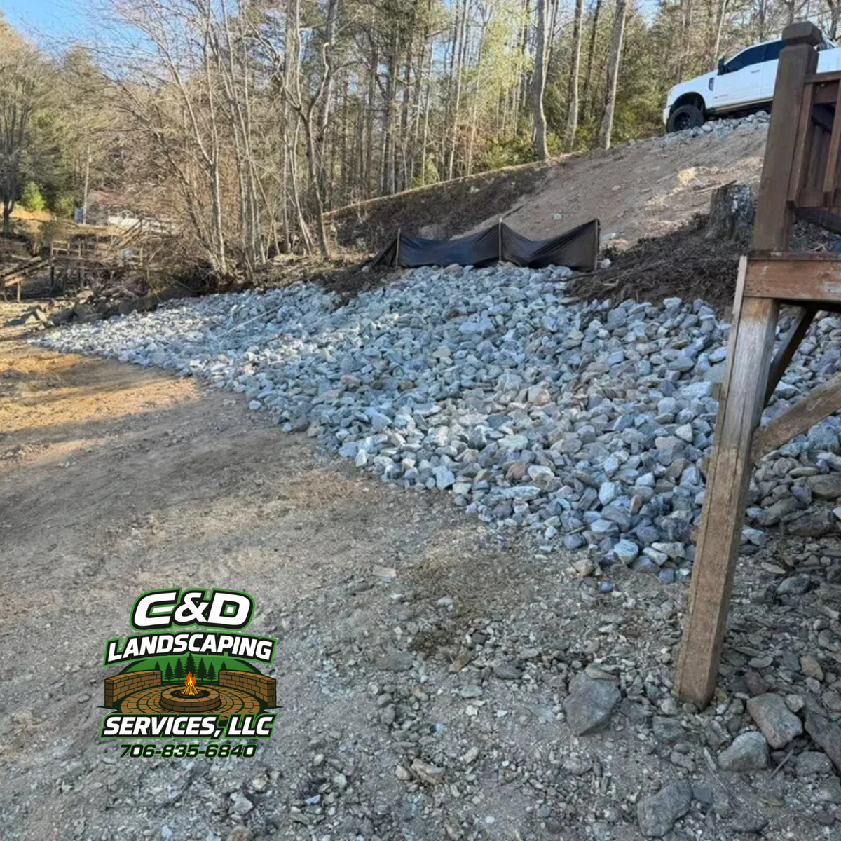 Retaining Wall Construction for C & D Landscaping Services LLC in Blairsville, GA