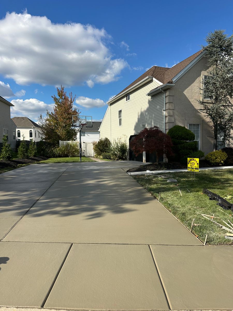 Driveway Installation for GV Concrete LLC in Cherry Hill Township, NJ