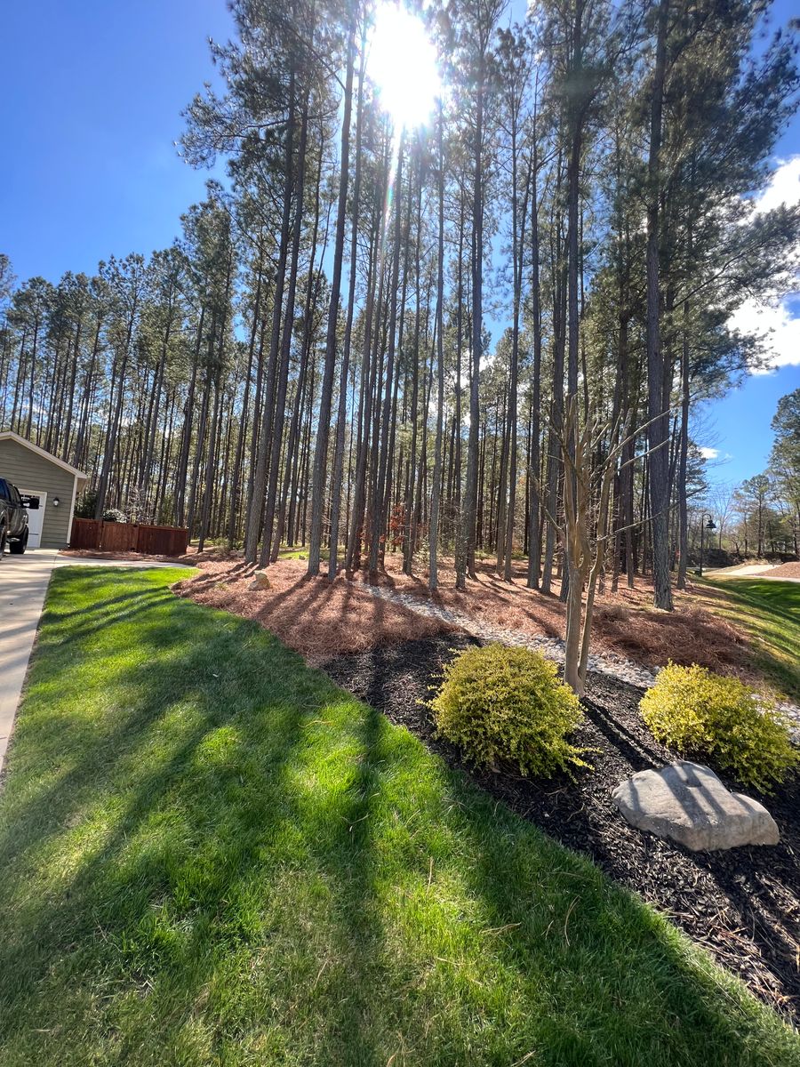 Mulch Installation for KM Landworks in Moncure ,  NC