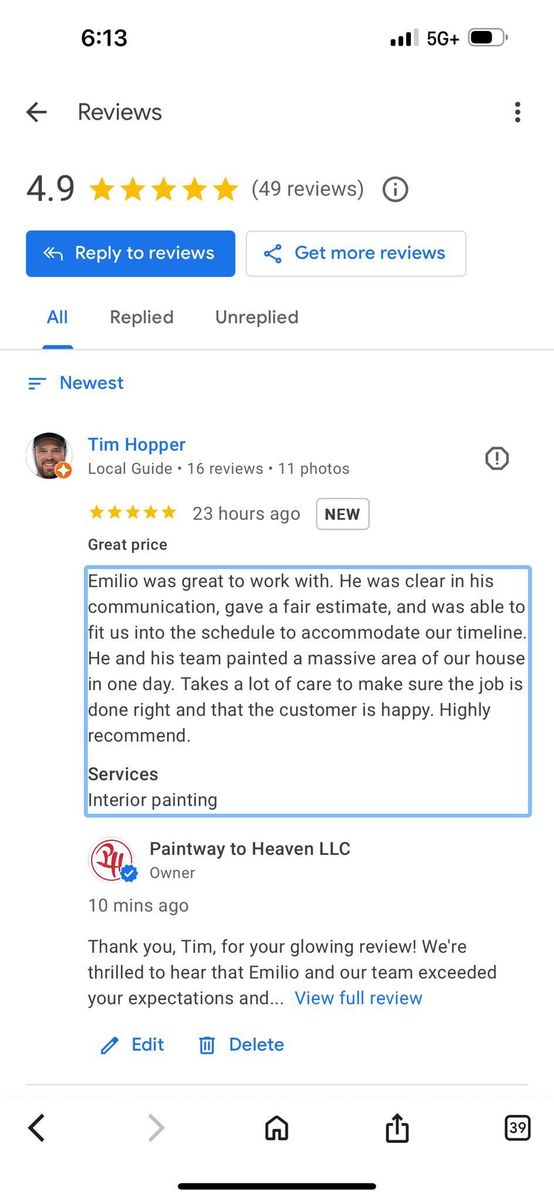 Interior Painting for Paintway to Heaven in Raleigh, NC