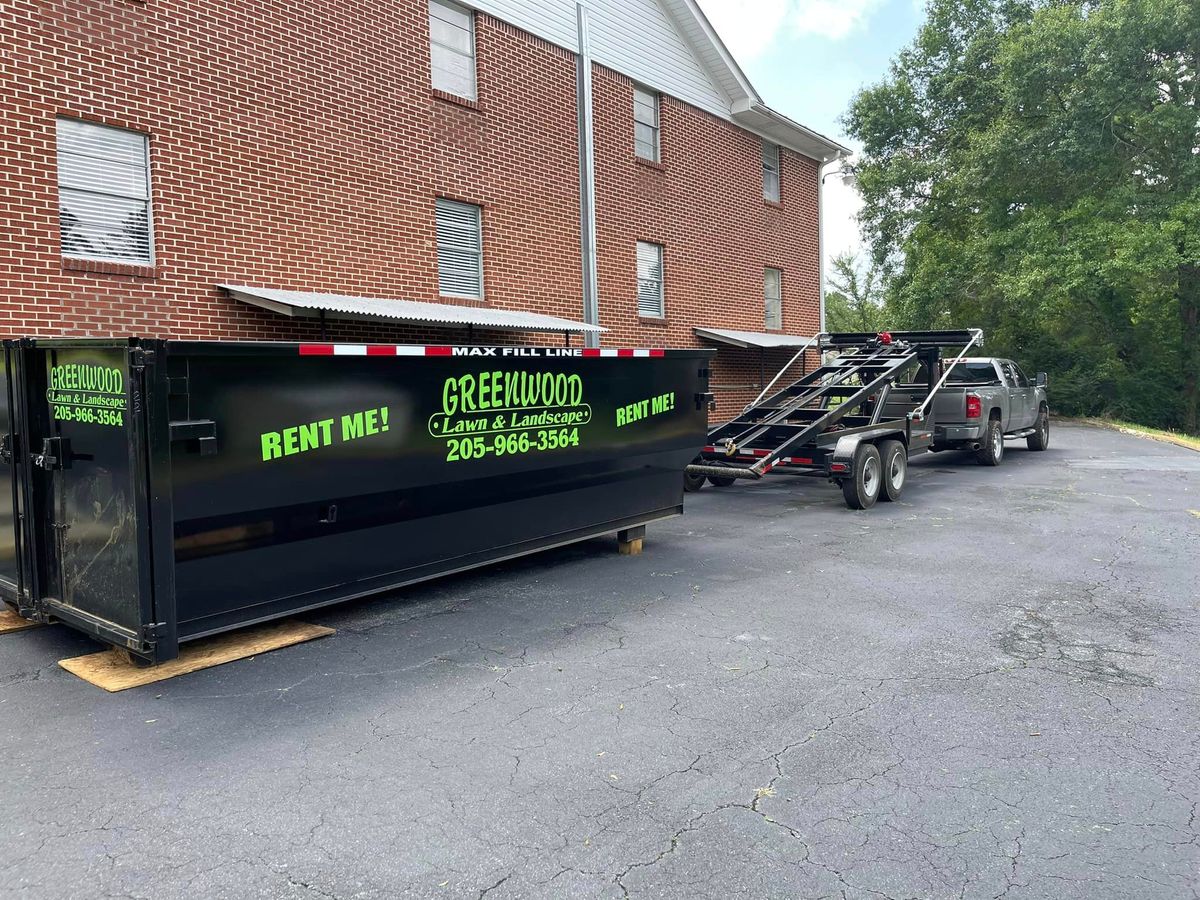 Roll Off Dumpster Rental for Greenwood Lawn & Landscaping LLC in Talladega, Alabama