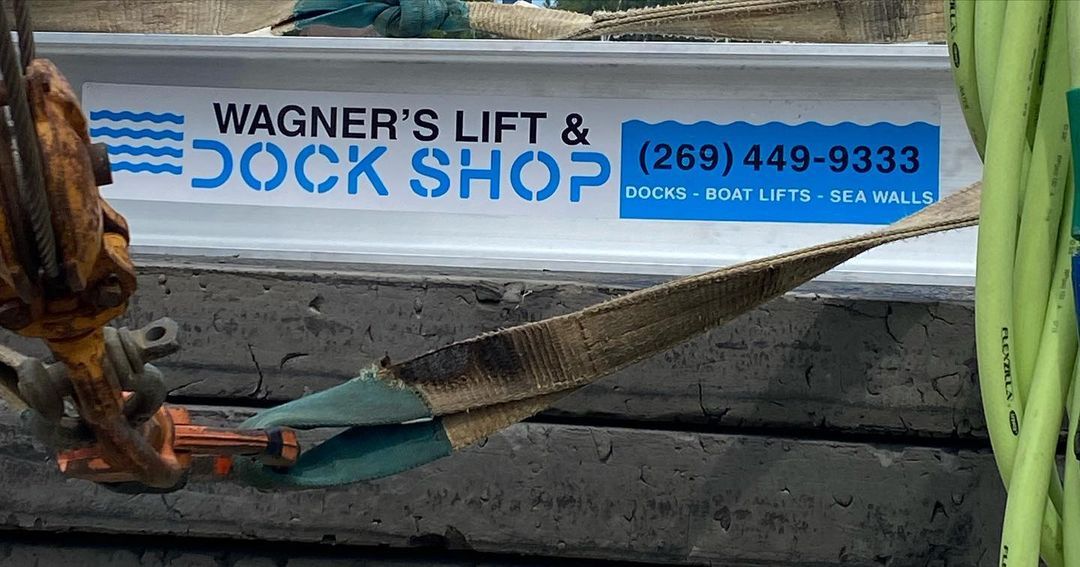 Boat lift Installation for Wagner's Lift and Dock Shop LLC in Watervliet, MI