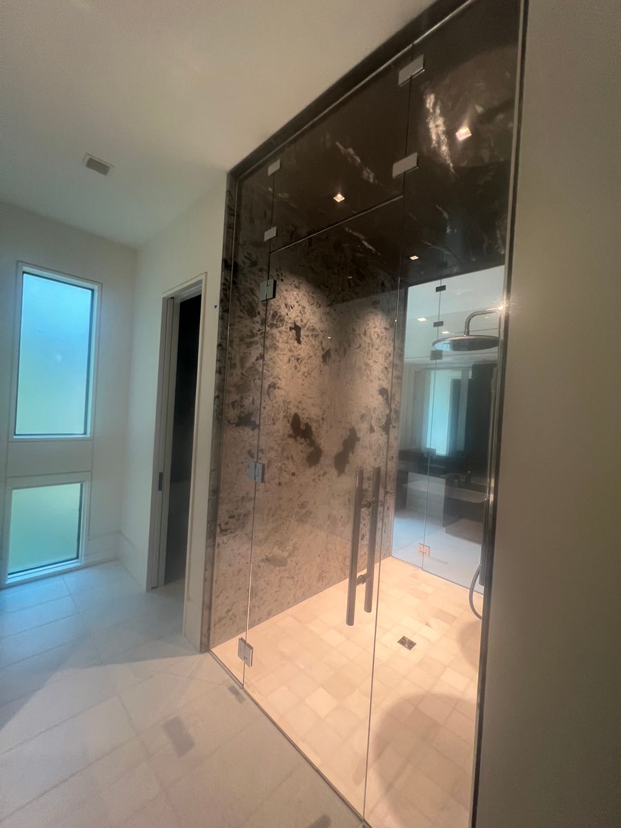 Frameless Shower Setup for Topline Glassworks in Kansas City, MO