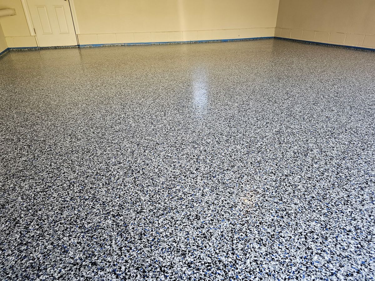 Ployaspartic Chip Coating for Majestic Concrete and Landscape in Cross Lake, MN