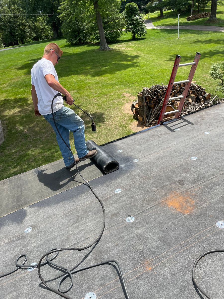 Modified bitumen flat roofing services for Precious Roofing in Madeira, OH