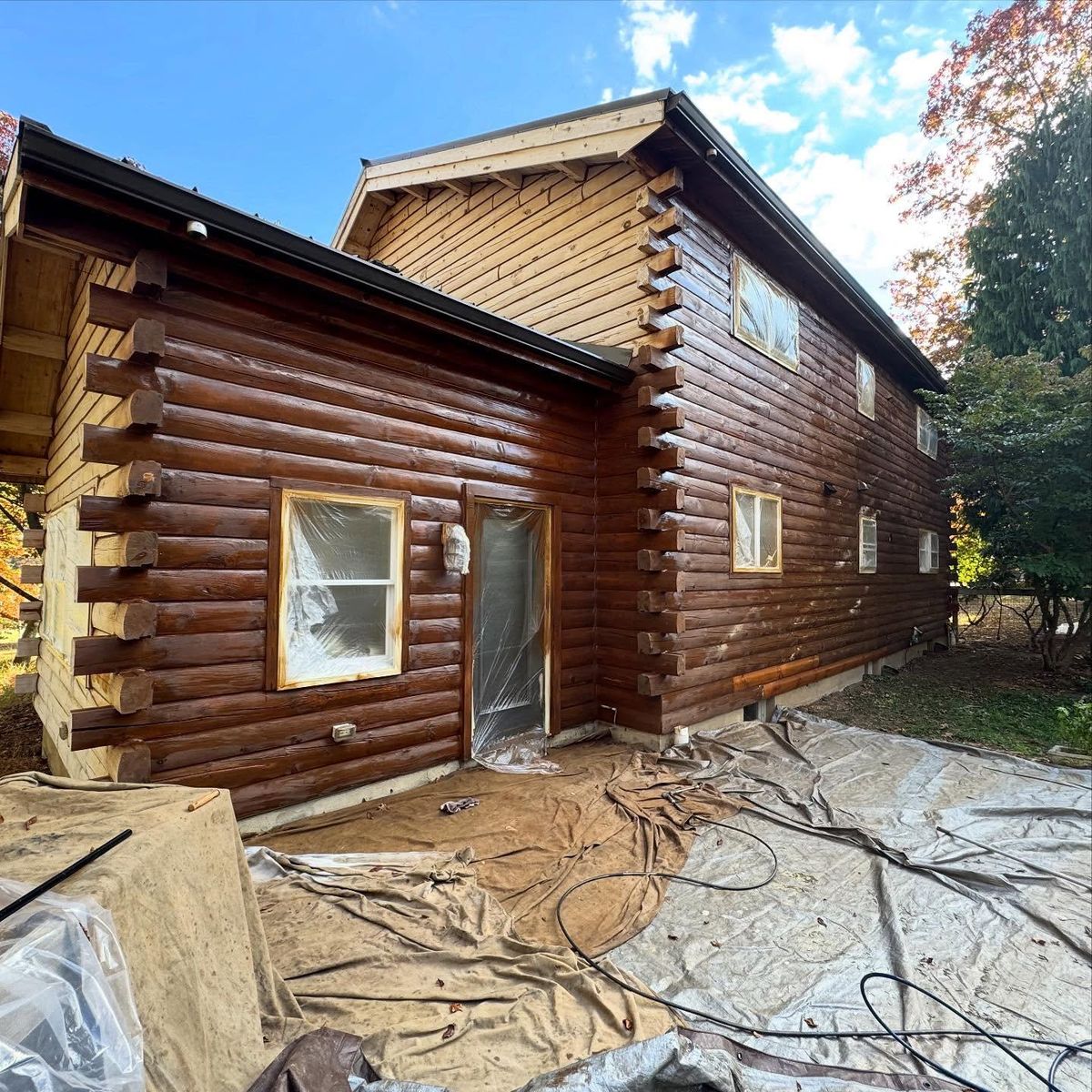 Wash & Stain for Artisan Log USA in Pittsburgh, PA