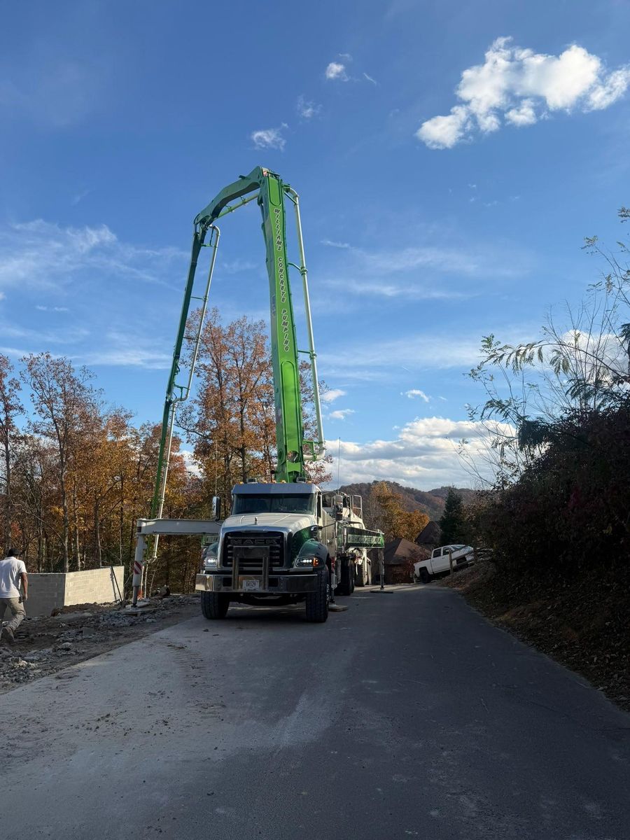 Boom Pumping for Williams Concrete Pumping in Knoxville, Tennessee