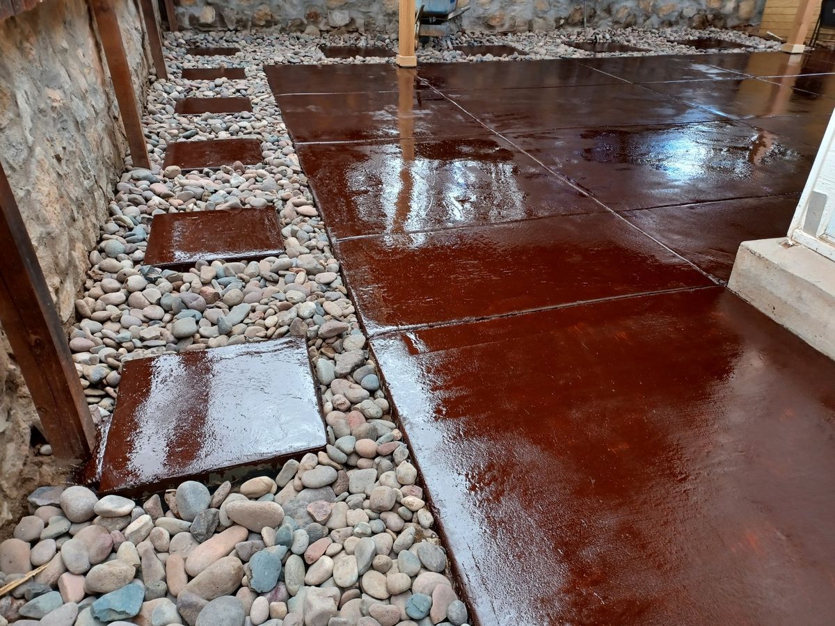 Stamped Concrete accents for Oasis Landscaping LLC  in El Paso, TX