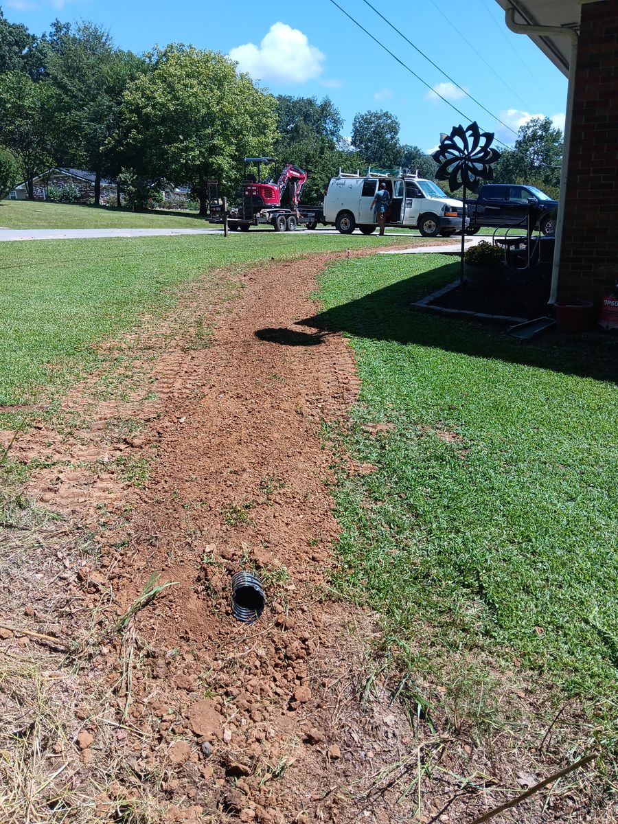 Dirt work and French drains for Forrest Plumbing and Septic Service LLC in Summerville, GA