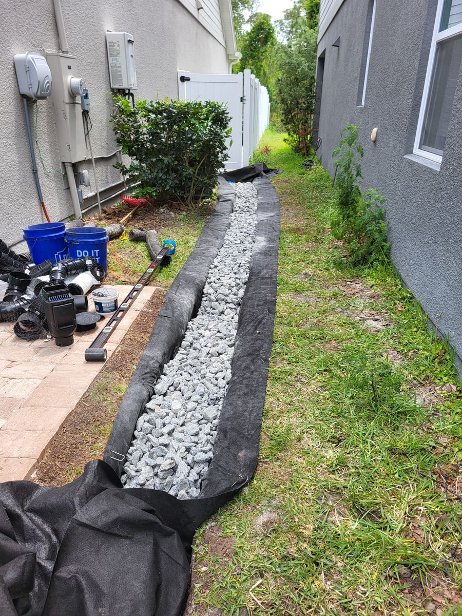 French Drain Installation for Sam's French Drains and Landscape in Orlando, Florida