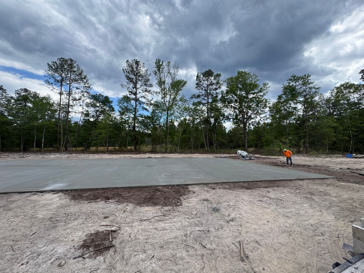 Concrete Slab Construction for Cameron Enterprises in Live Oak, FL