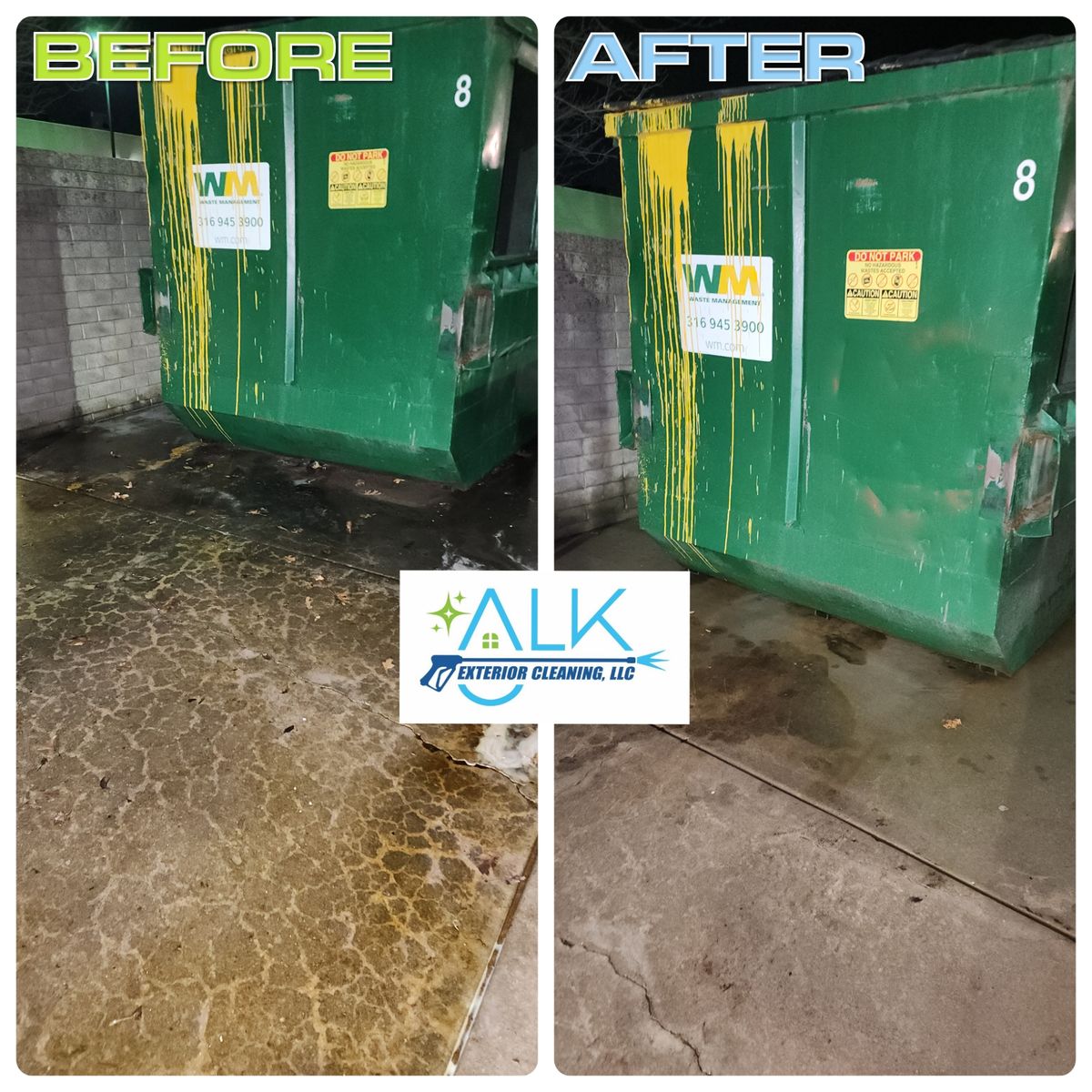 Concrete Cleaning for ALK Exterior Cleaning, LLC in Burden, KS