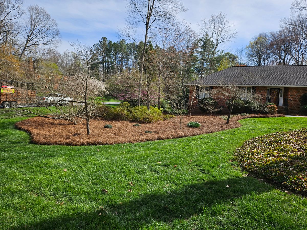 Pine Needles, Mulch & Dirt/Top Soil Delivery and Installation for Gallimore’s Lawn Care in Thomasville, NC