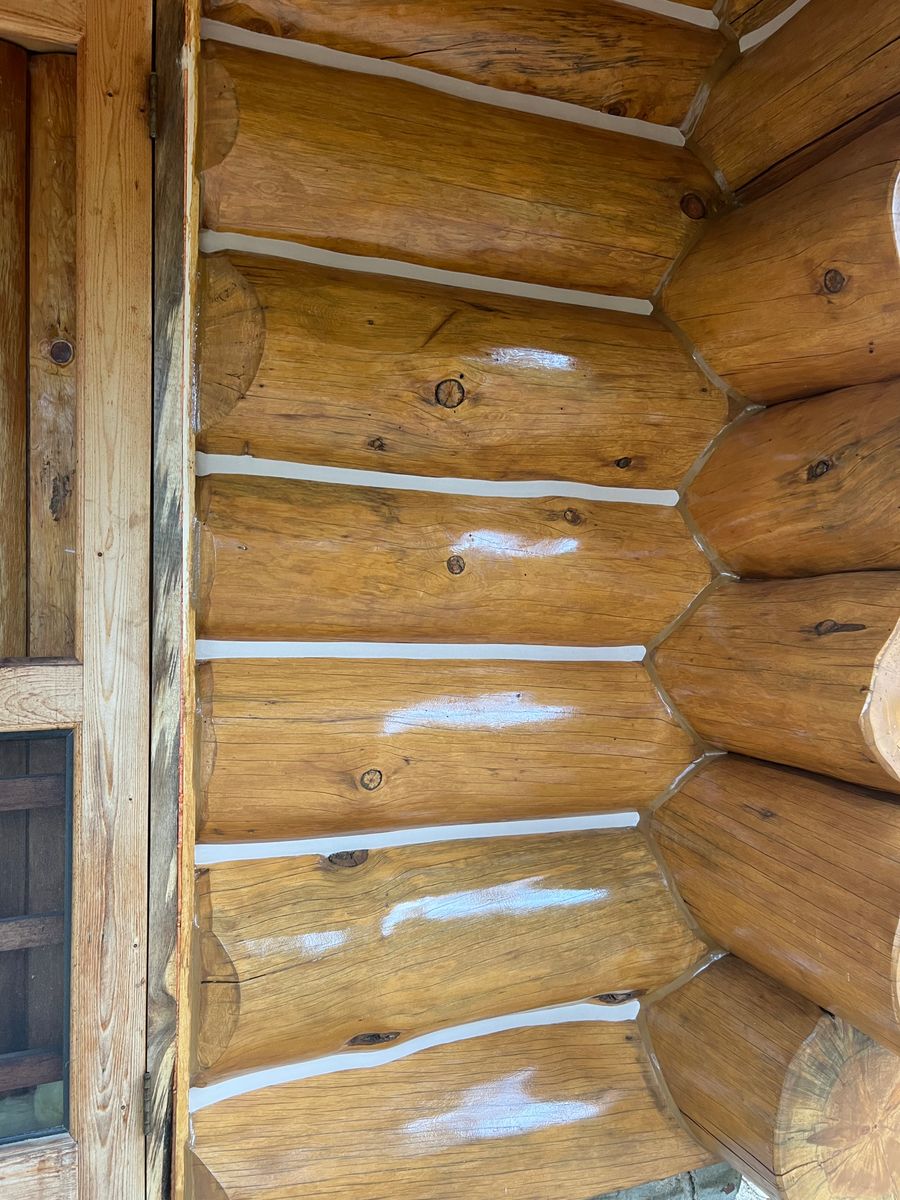 Log Home Chinking for True Blue Logworks LLC in Corvallis, MT