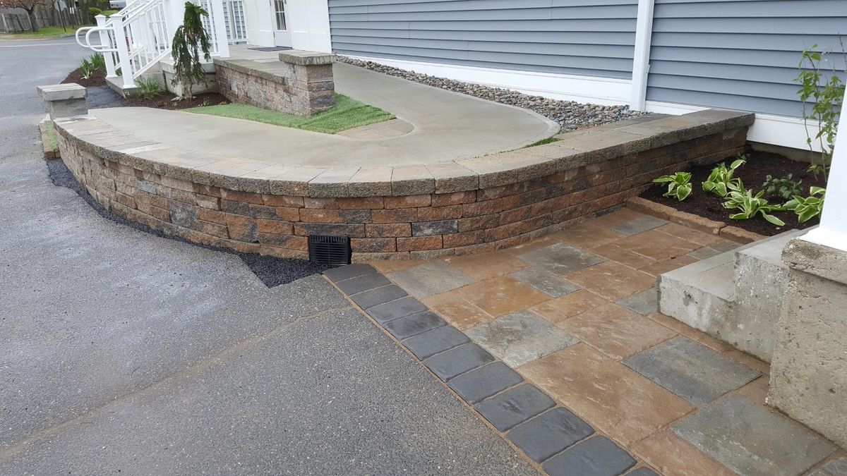 Retaining Wall Construction for Evolution Earthscapes, LLC in Ludlow, MA