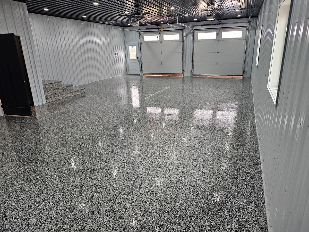 Ployaspartic Chip Coating for Majestic Concrete and Landscape in Cross Lake, MN