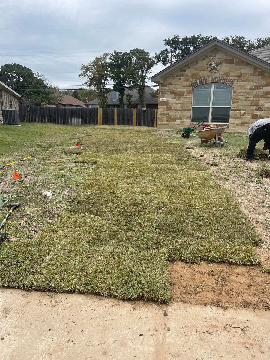 Sod Instsall for CrossCut in Kempner, TX