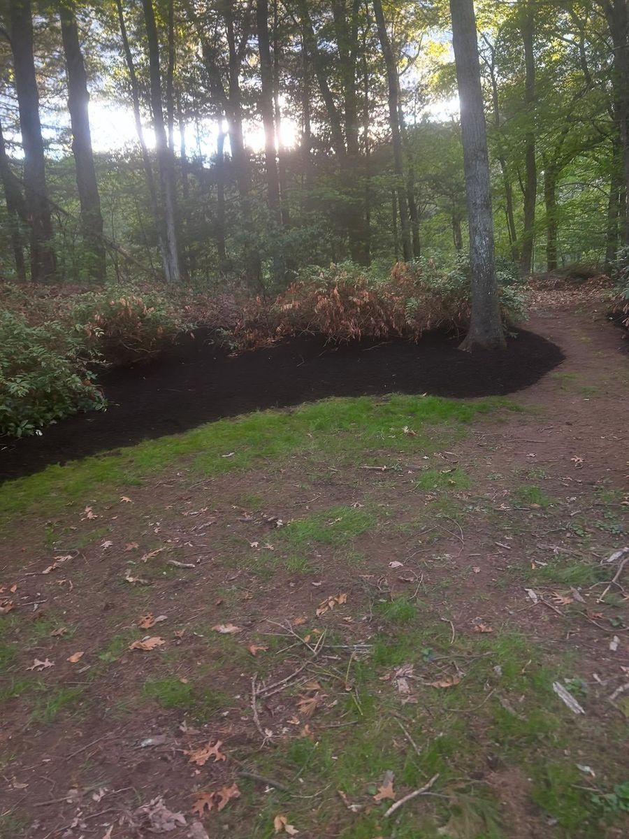 Mulch and Rock Installation for B&L Management LLC in East Windsor, CT