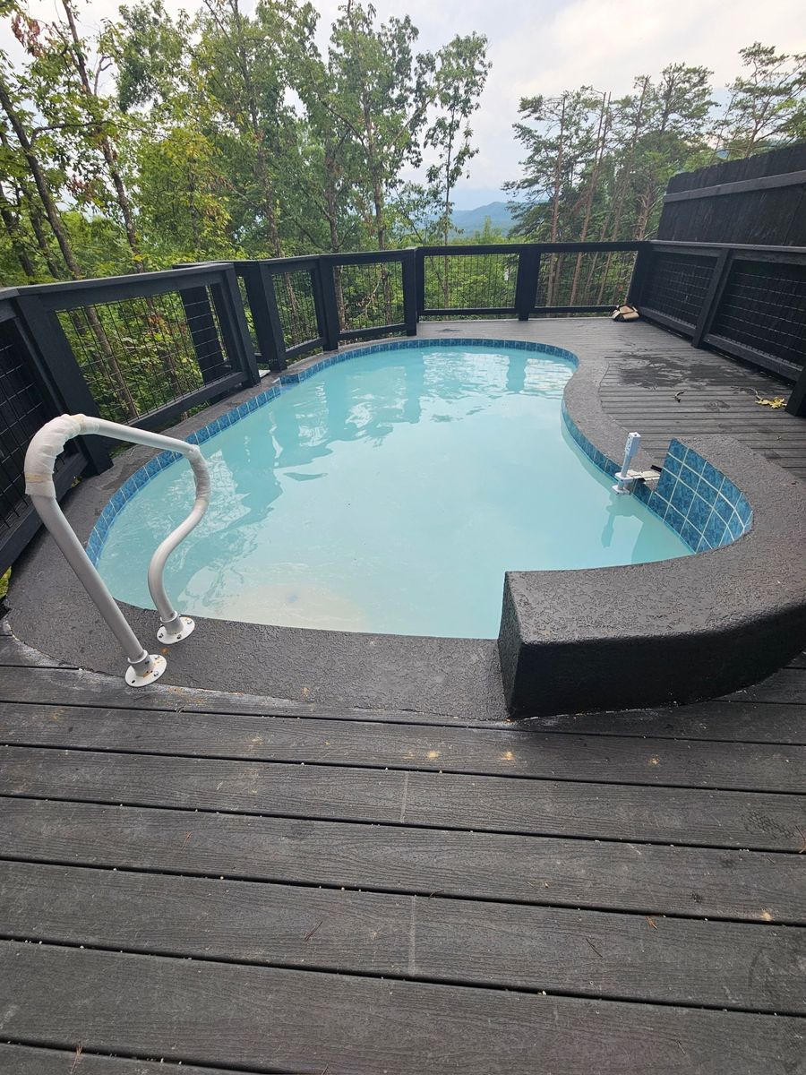 Indoor Cabin Pool Construction for Grasshopper Excavating & Pools in Pigeon Forge, TN